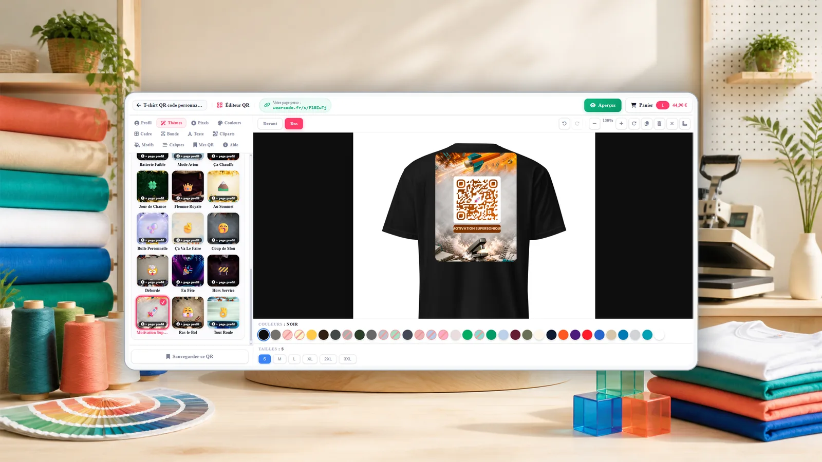 Éditeur de QR code personnalisé wearcode en action