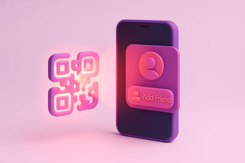 Smartphone qui scanne un QR code et ouvre une page profil wearcode