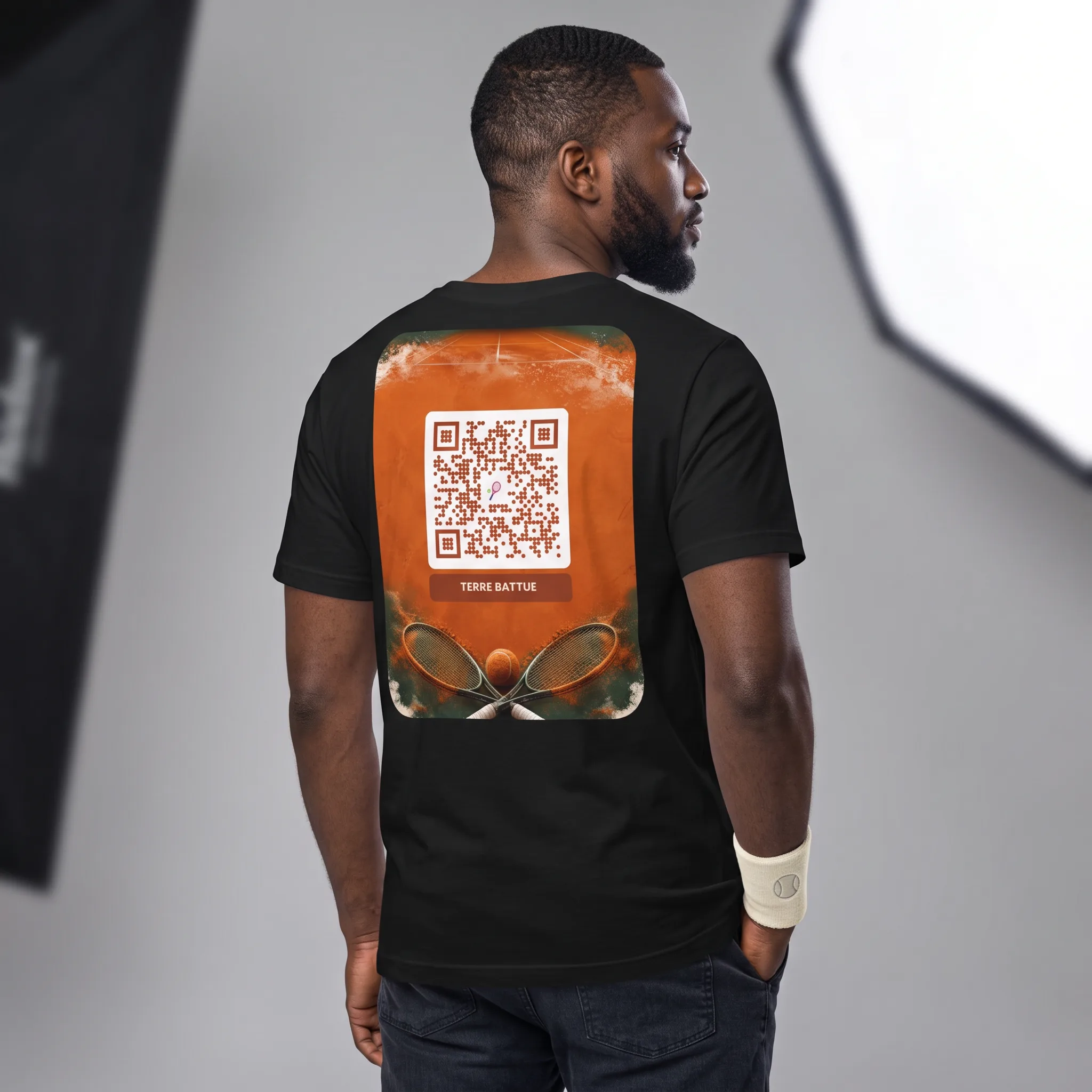 T-shirt QR Code Personnalisé — Bella+Canvas 3001 – Noir