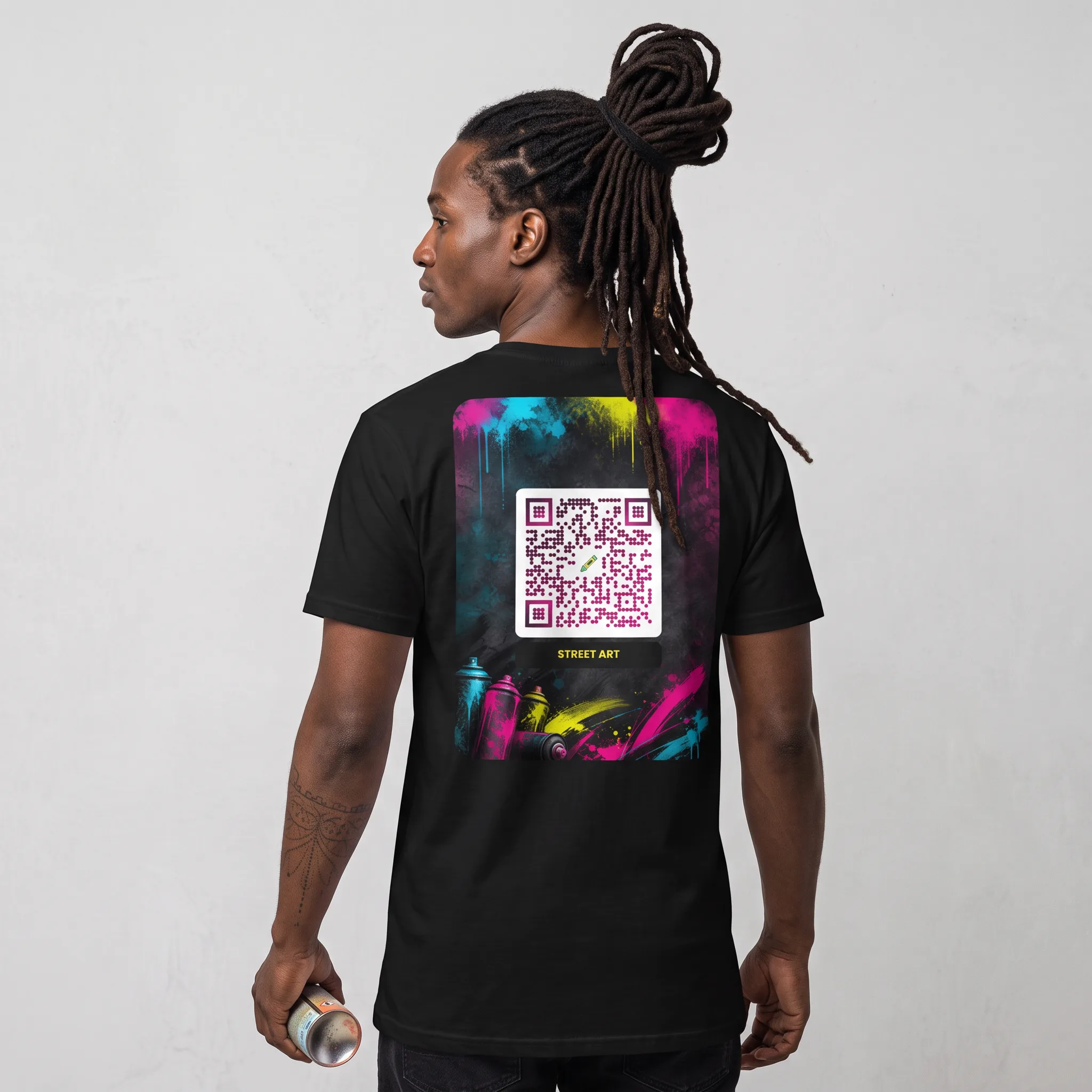 T-shirt QR code personnalisé unisexe — coton classique – Noir