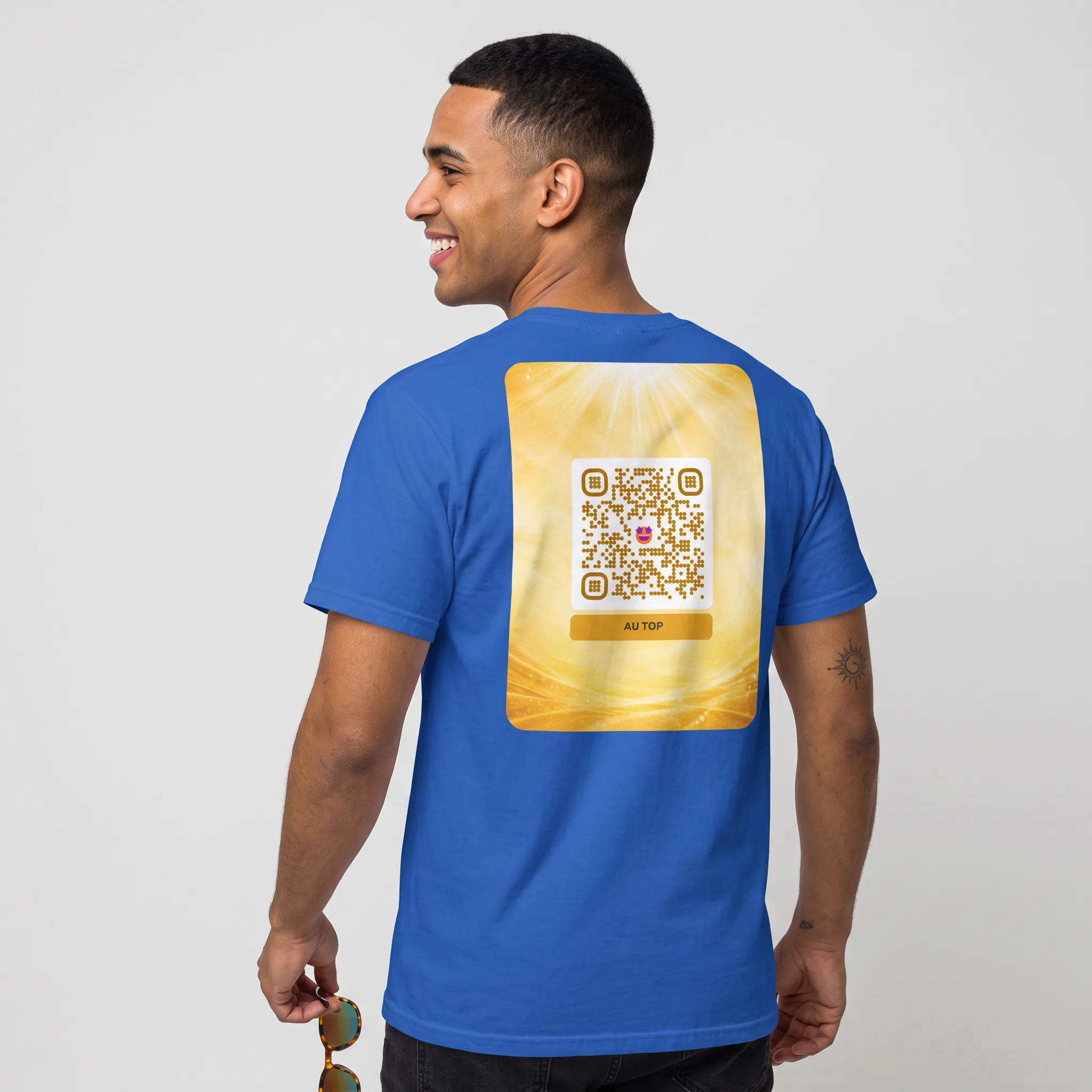 T-shirt QR code personnalisé unisexe — coton classique – Bleu Royal