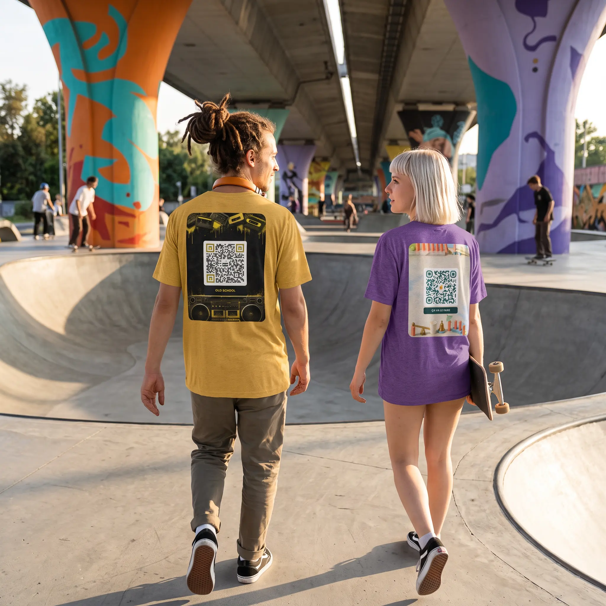 T-shirt QR code personnalisé tri-blend — toucher vintage ultra-doux