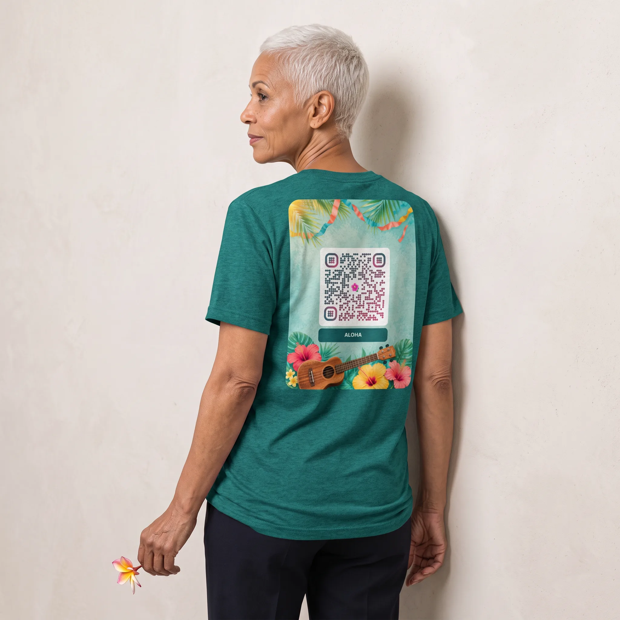 T-shirt QR code personnalisé tri-blend — toucher vintage ultra-doux – Sarcelle Triblend