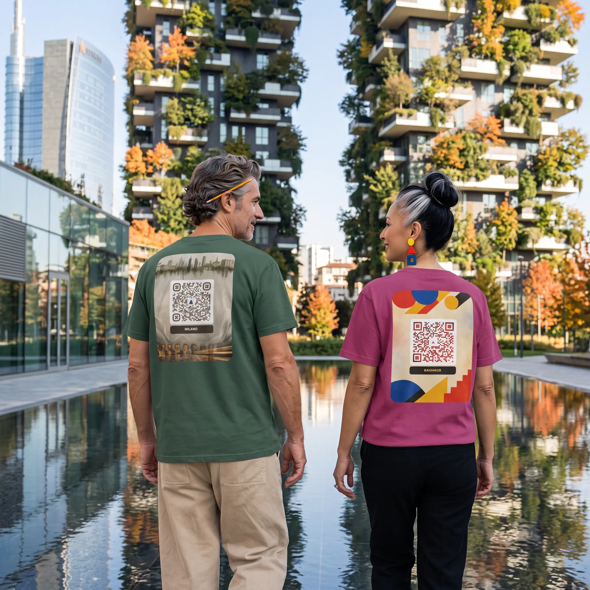 T-shirt QR code personnalisé épais teinté pièce — 45 couleurs
