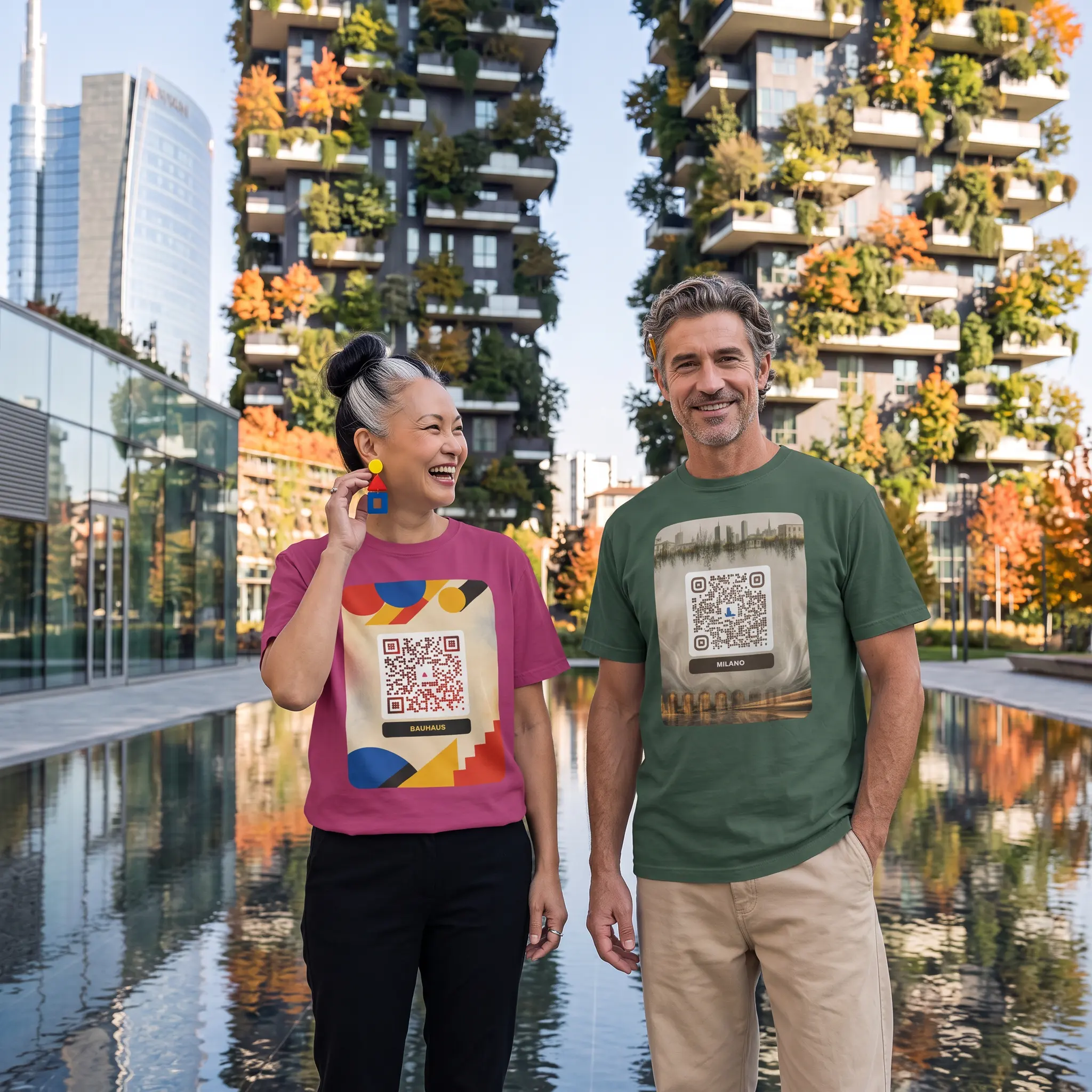 T-shirt QR code personnalisé épais teinté pièce — 45 couleurs