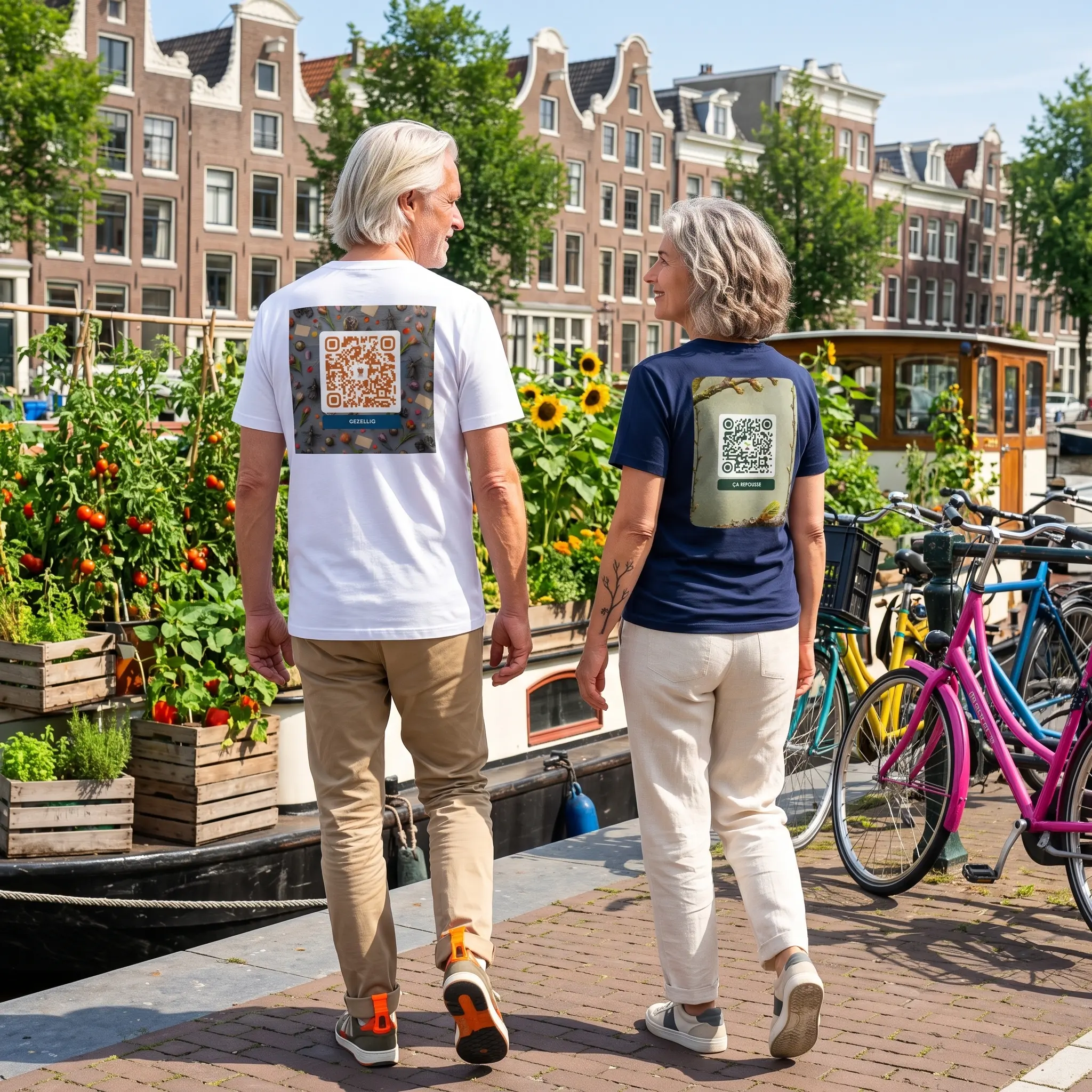 T-shirt QR code personnalisé écologique — coton recyclé éco-responsable