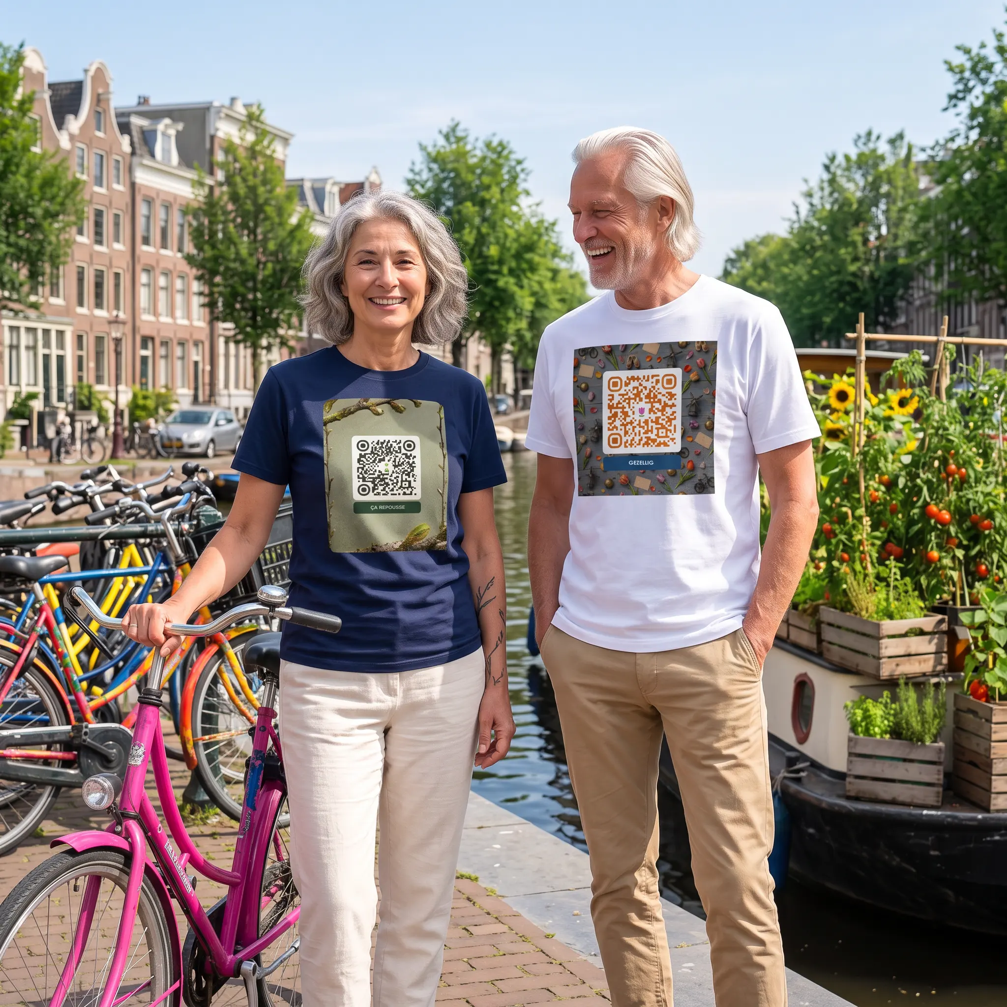 T-shirt QR code personnalisé écologique — coton recyclé éco-responsable