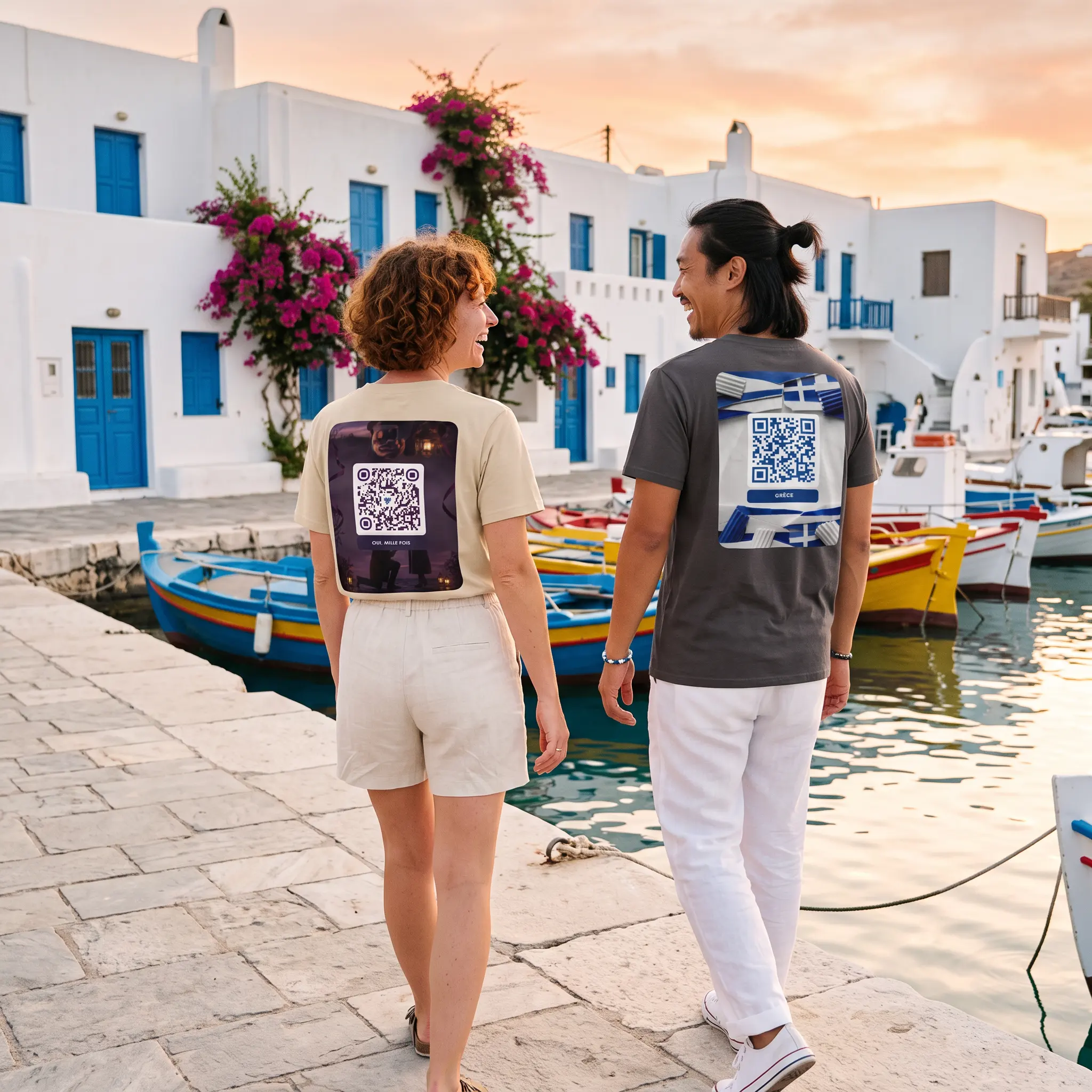 T-shirt QR code personnalisé bio classique — qualité artisanale durable