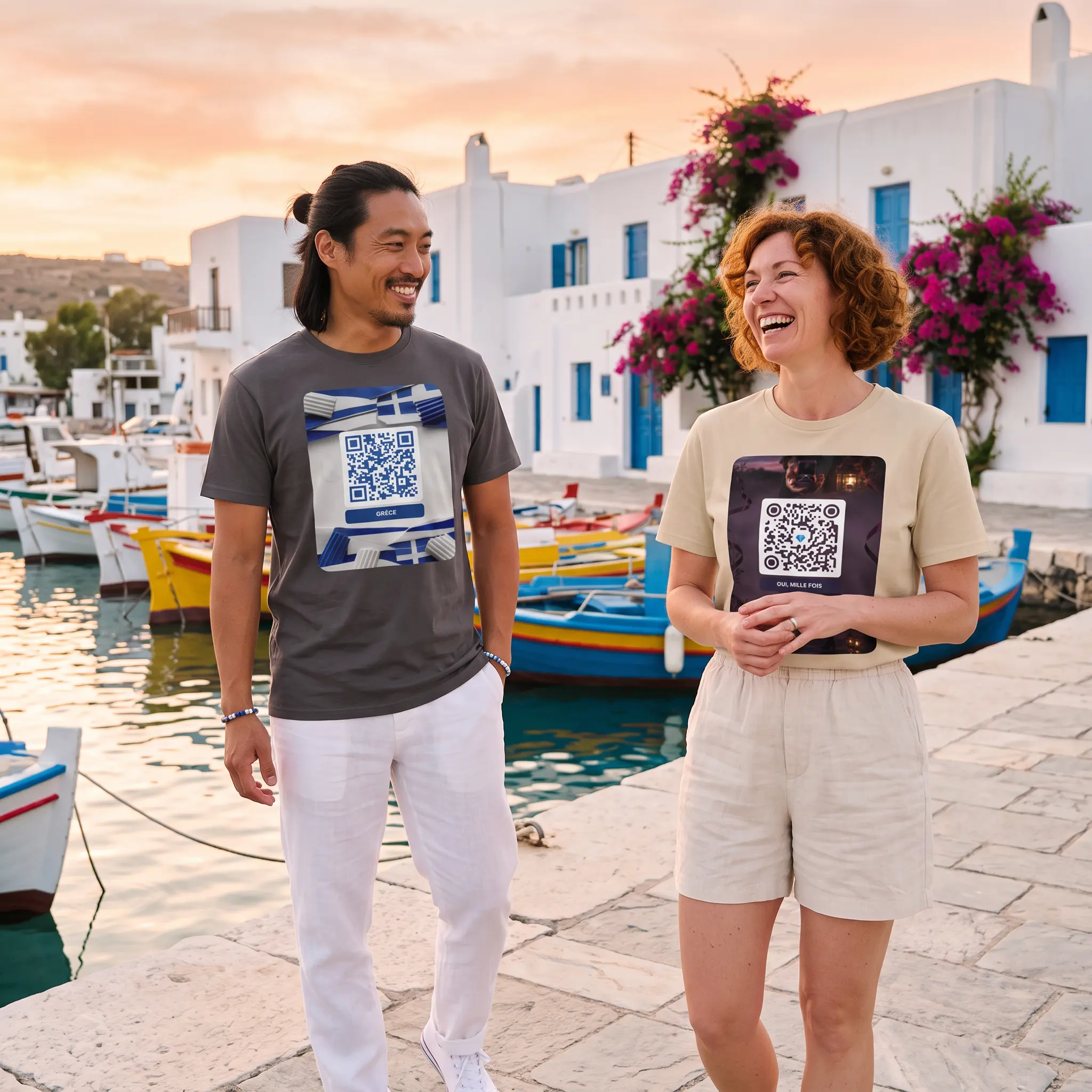 T-shirt QR code personnalisé bio classique — qualité artisanale durable