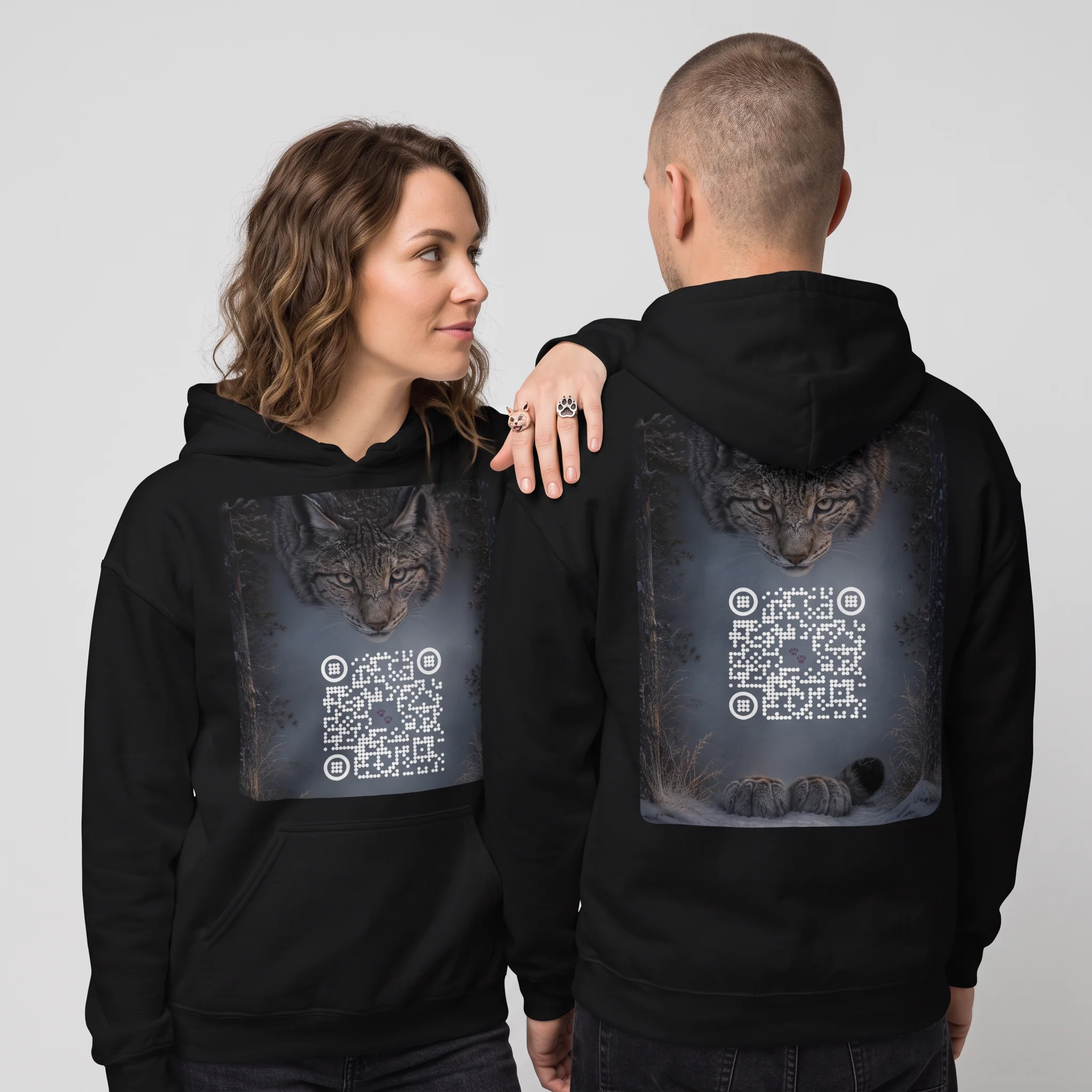 Sweat capuche QR unisex — 26 couleurs jusqu'au 5XL classique – Noir