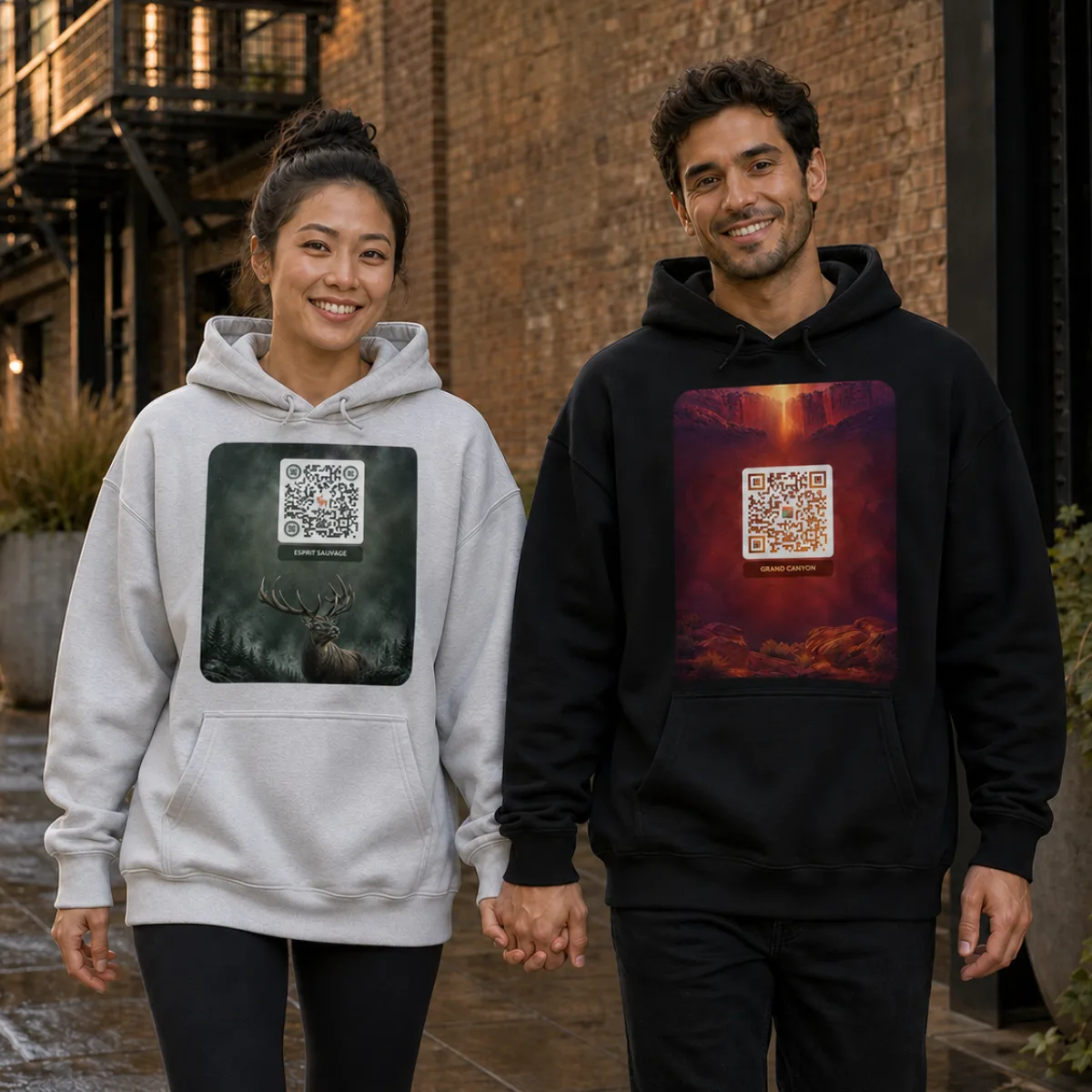 Sweat capuche ample QR éco bio Stanley/Stella — coupe loose oversize