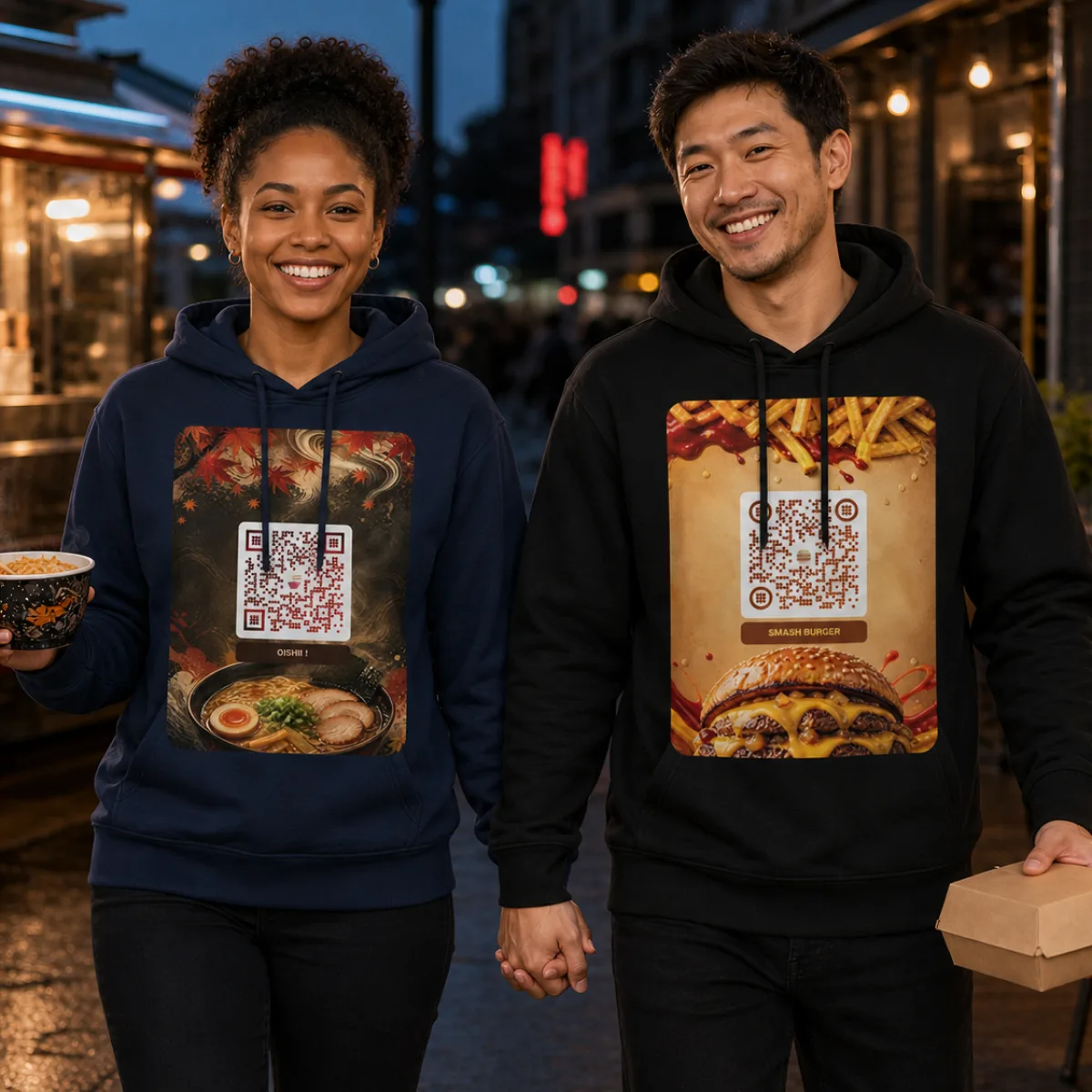 Sweat capuche poches QR éco bio Stanley/Stella — kangaroo essentiel