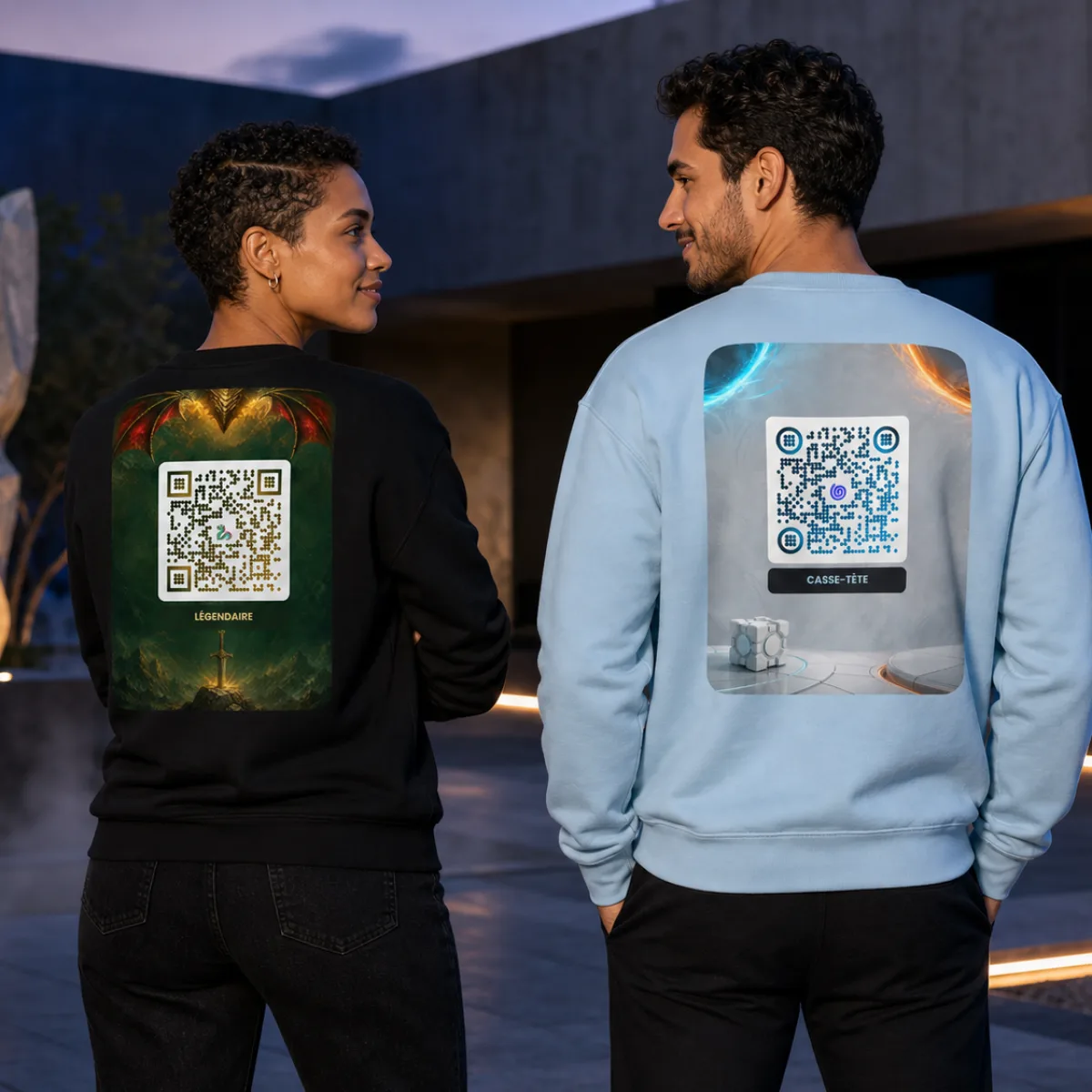 Sweatshirt col rond QR unisex — 25 couleurs jusqu'au 5XL classique — Bleu Royal