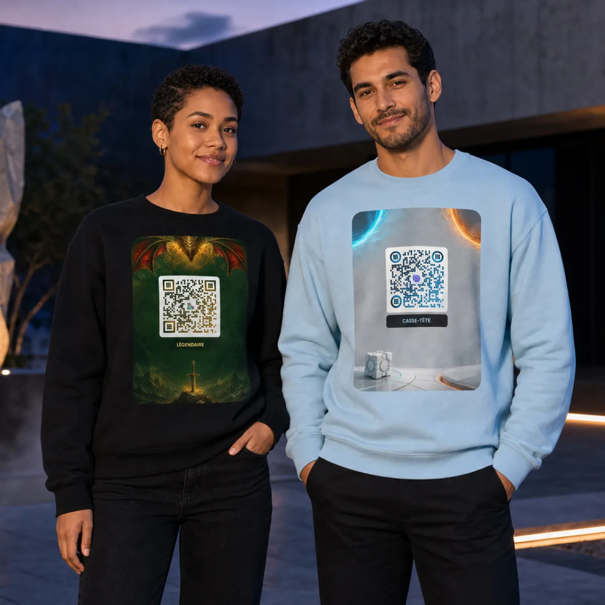 Sweatshirt col rond QR unisex — 25 couleurs jusqu'au 5XL classique