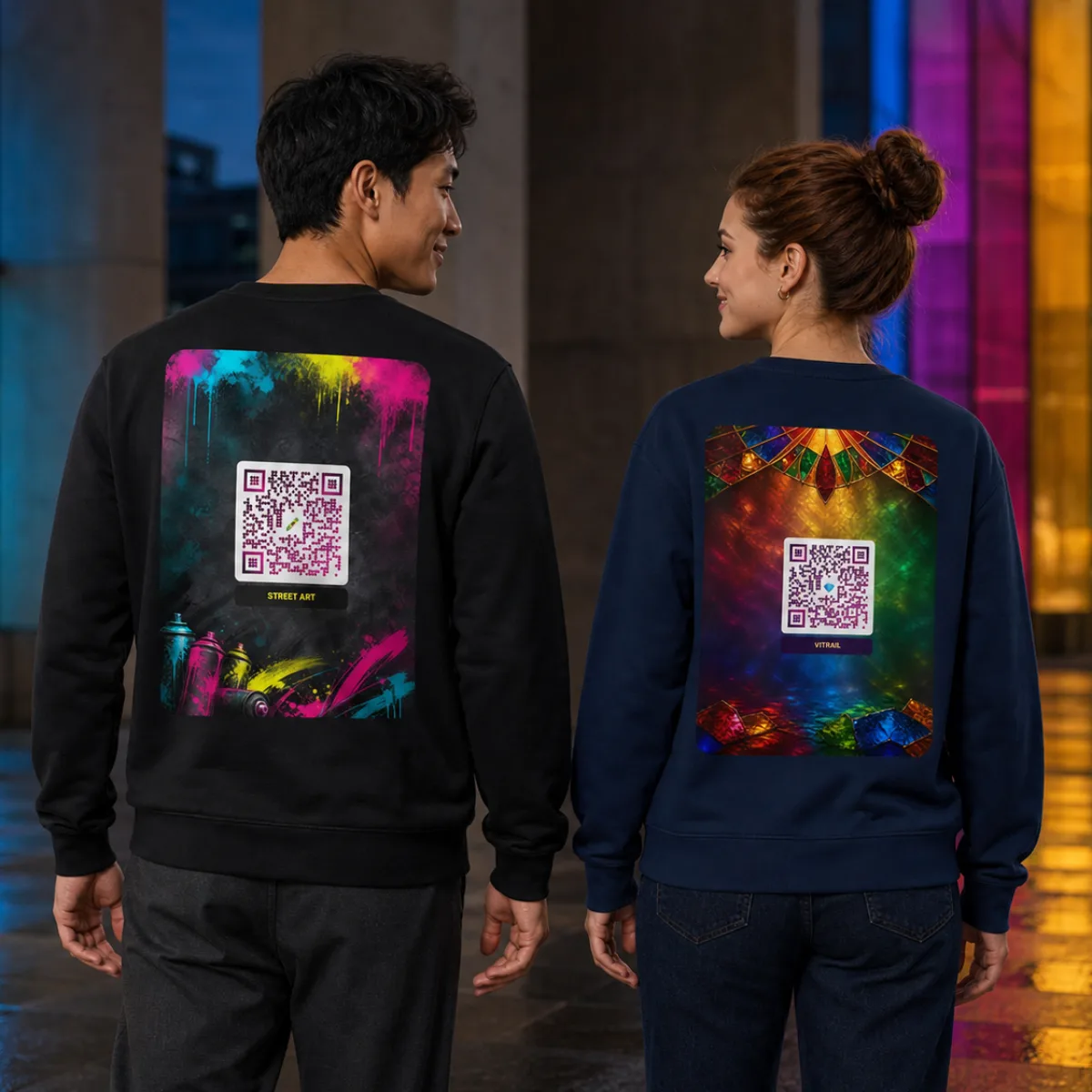 Sweat éco bio QR Stanley/Stella — col rond essentiel minimaliste
