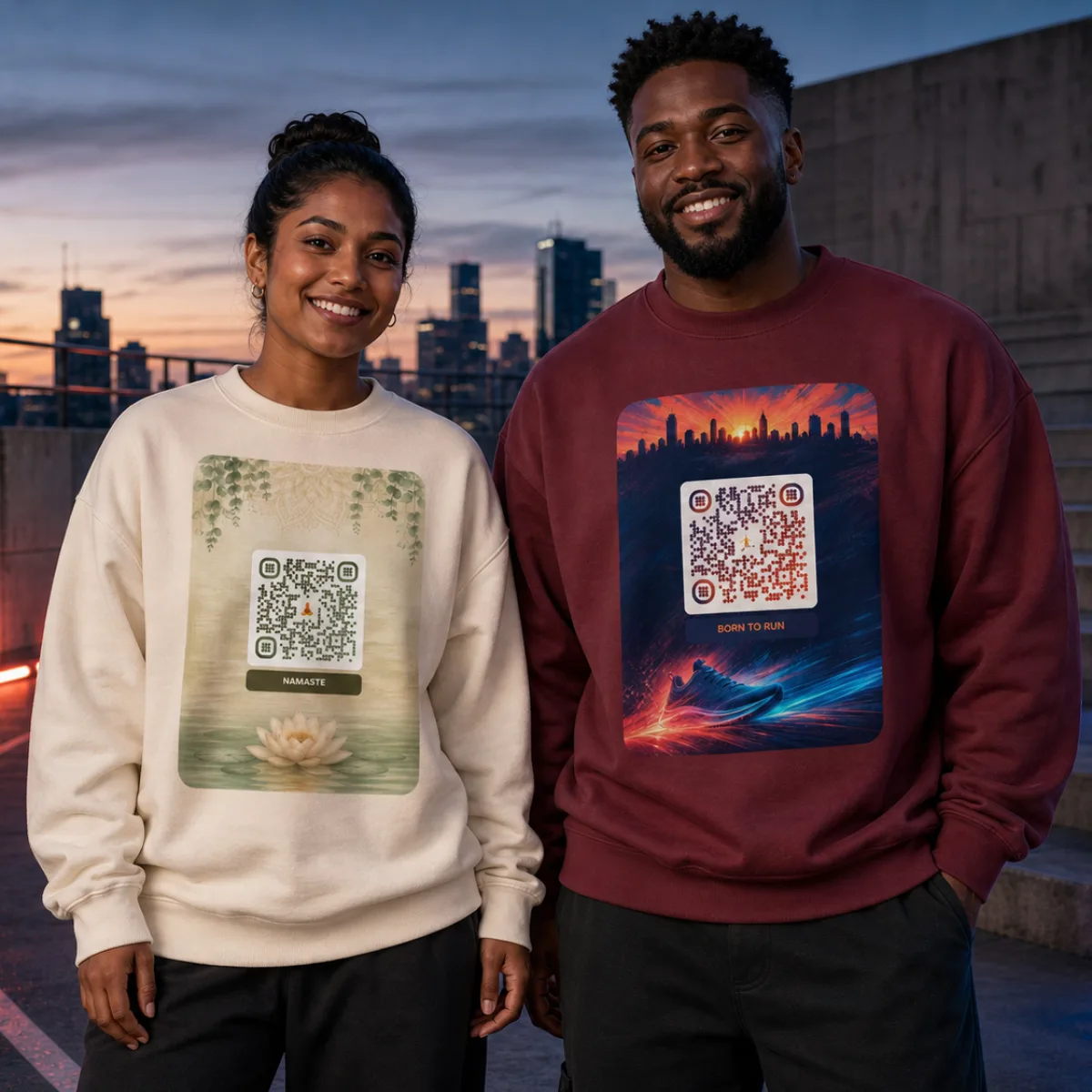 Sweat heavy oversize col rond QR — Bella+Canvas streetwear premium