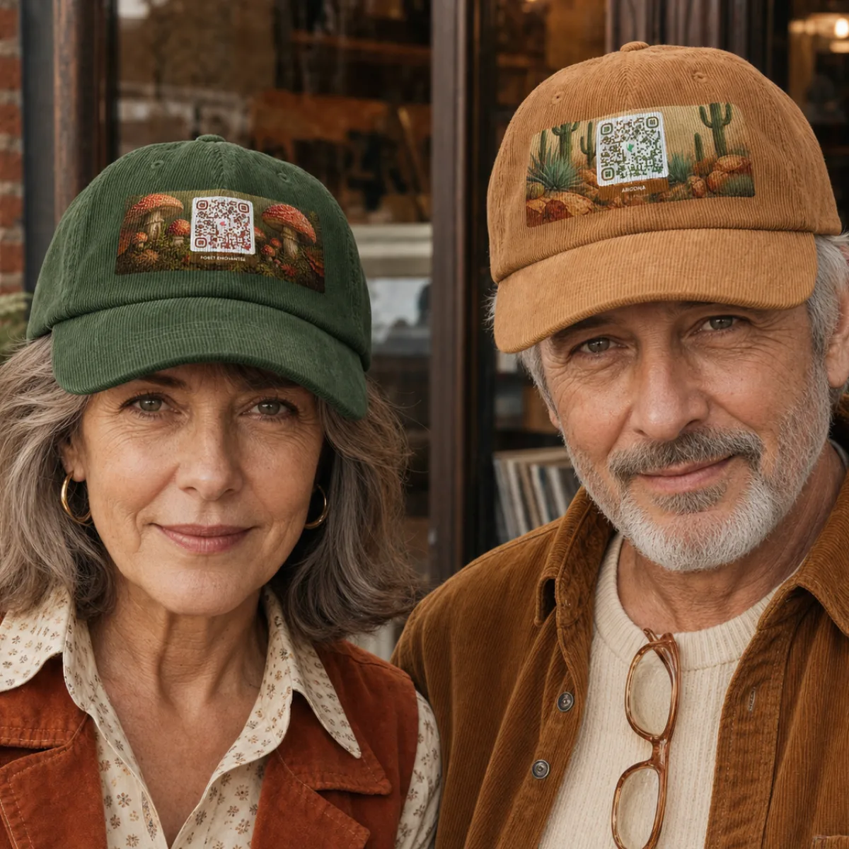 Casquette velours côtelé QR DTFlex — corduroy rétro texture 70s