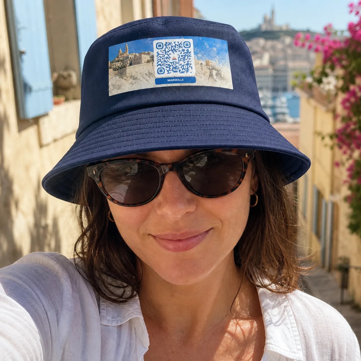 Bob bucket hat QR DTFlex — chapeau pêcheur 90s revival stretch