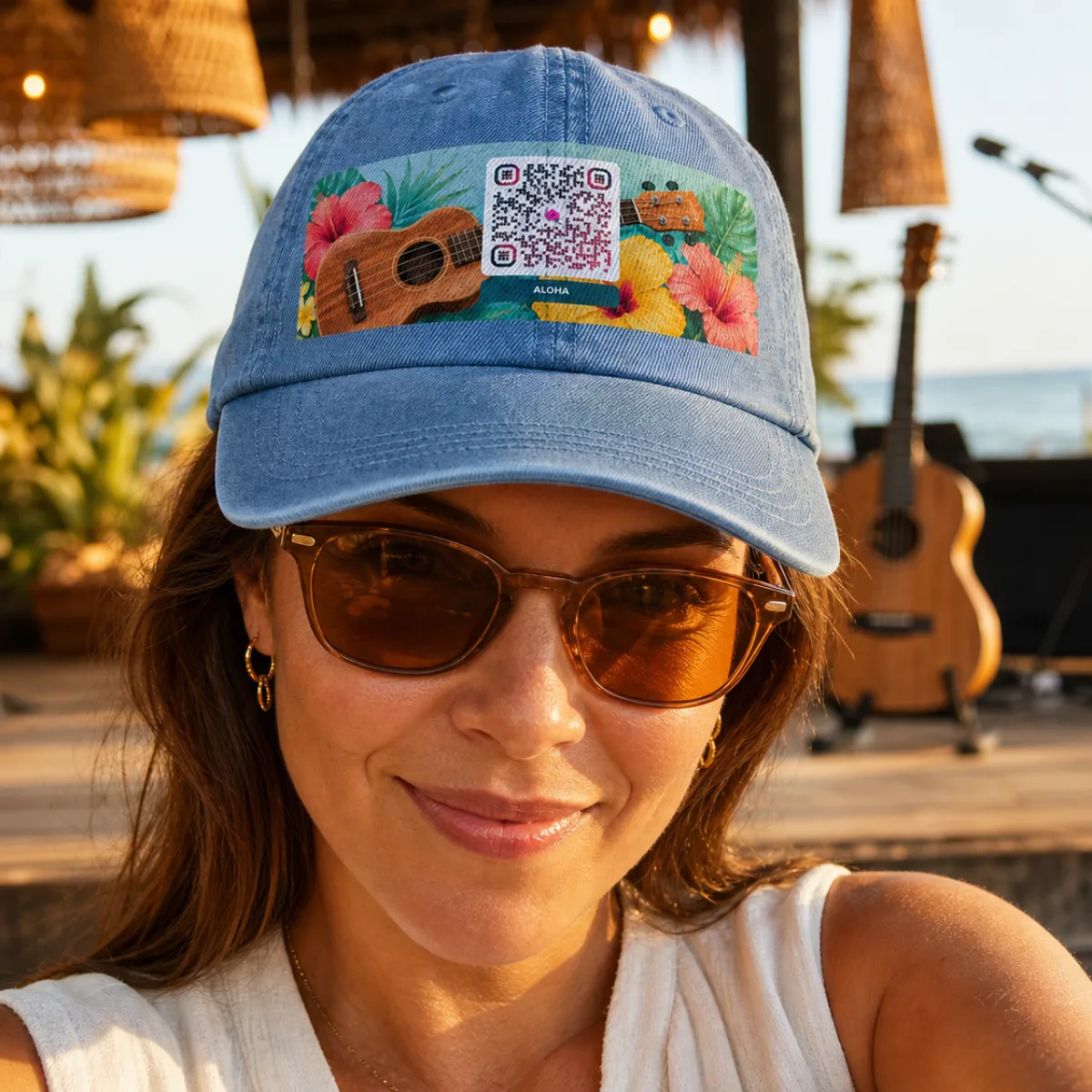 Casquette denim QR DTFlex — jean teinté pigment workwear cool