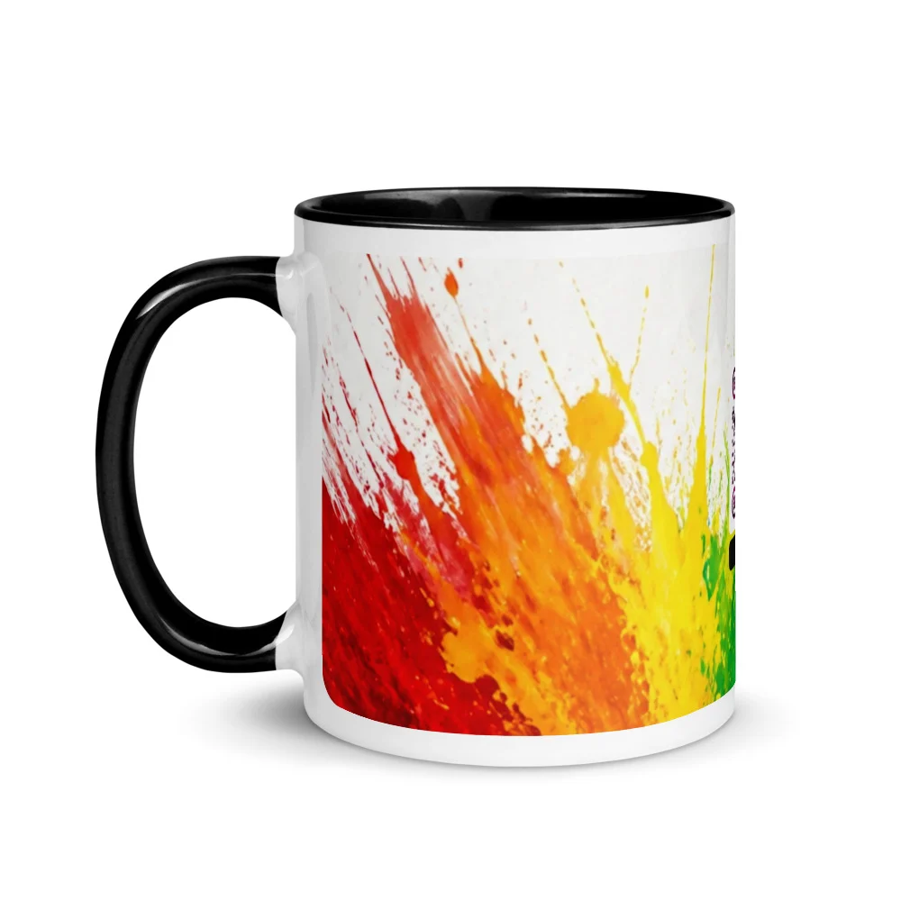 Mug céramique QR code personnalisé — bicolor rebord poignée intérieur sublimation – Noir