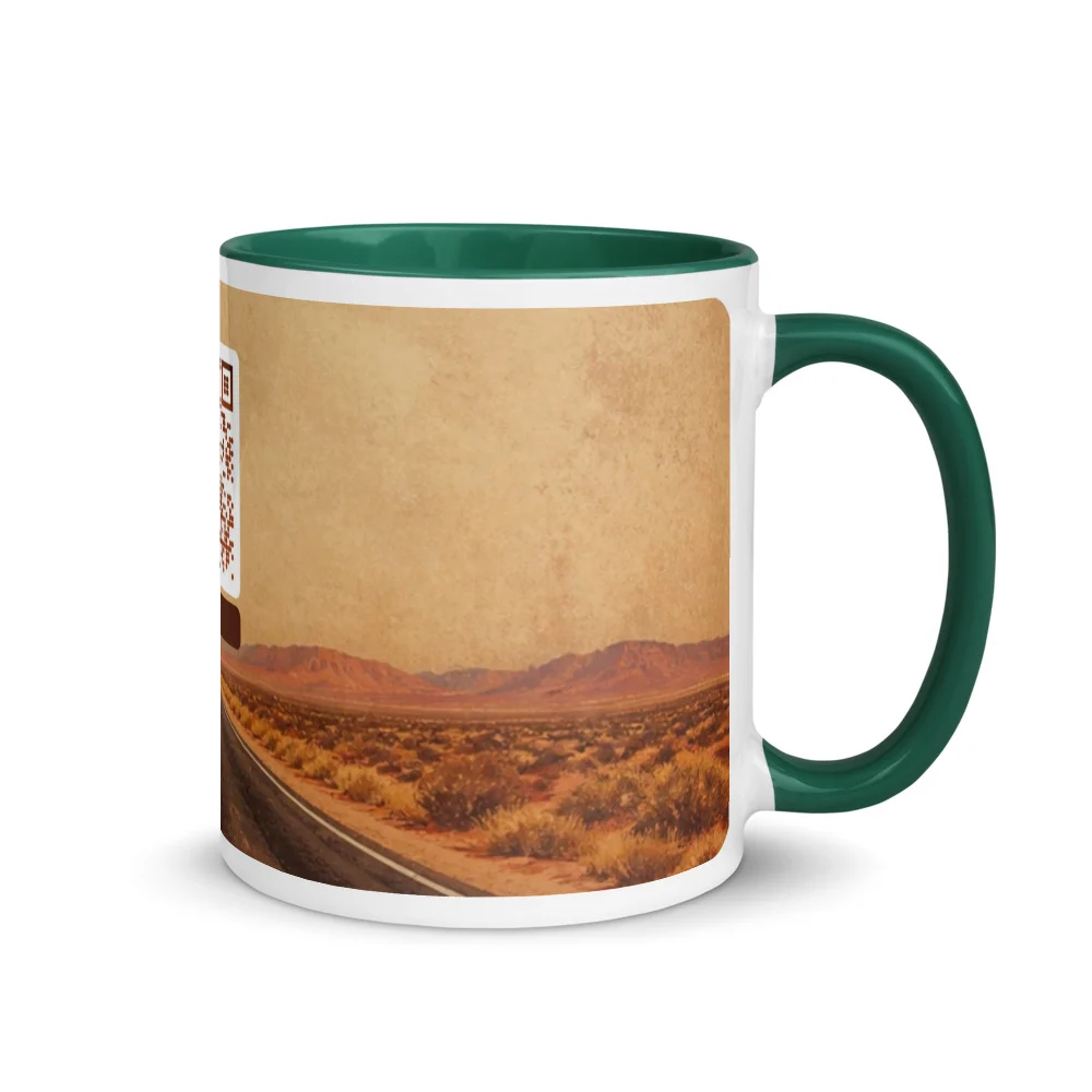 Mug céramique QR code personnalisé — bicolor rebord poignée intérieur sublimation – Vert foncé