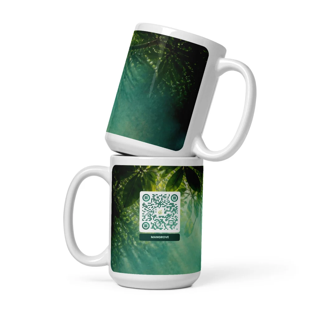 Mug blanc brillant QR code personnalisé — 3 tailles 11/15/20 oz céramique sublimation – Blanc