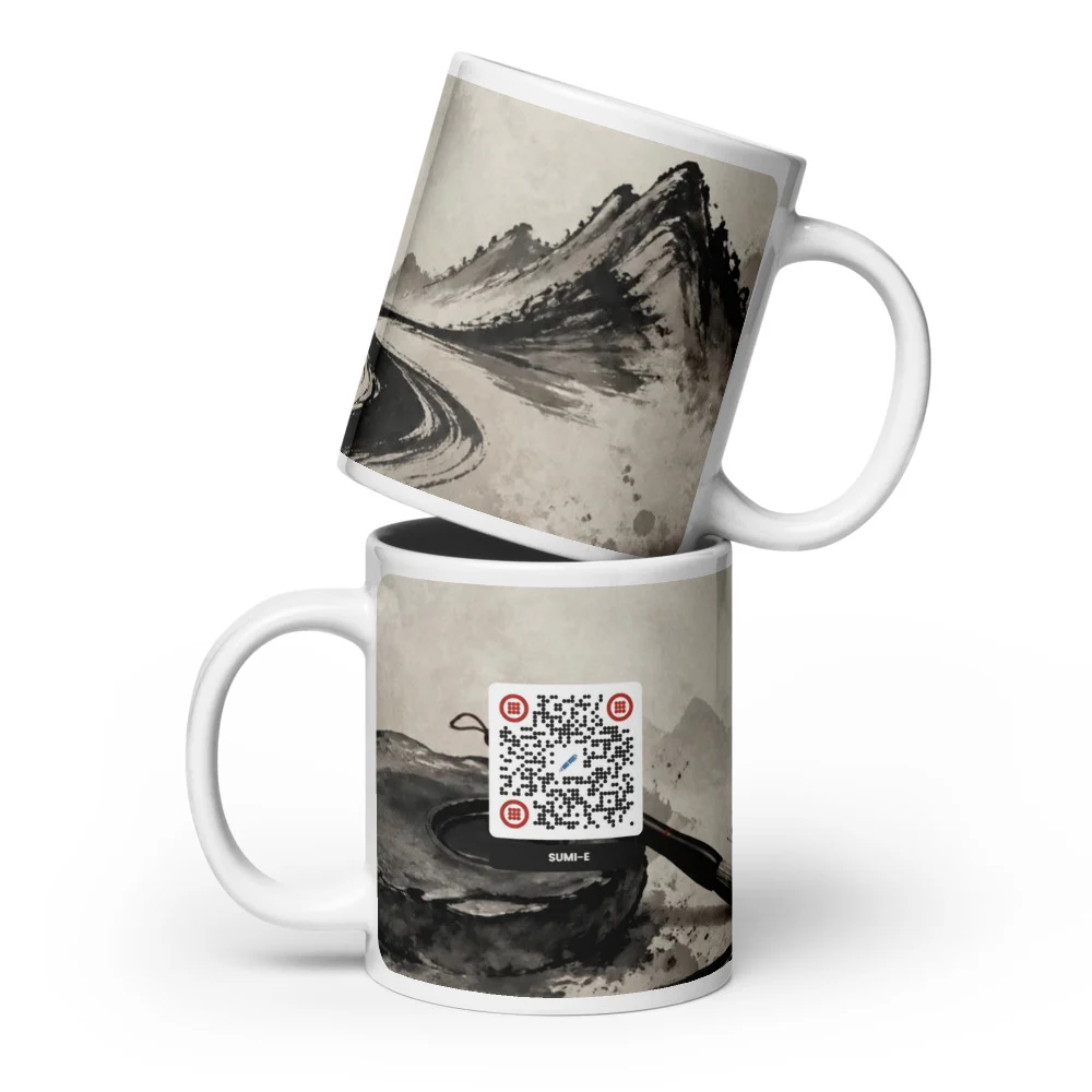 Mug blanc brillant QR code personnalisé — 3 tailles 11/15/20 oz céramique sublimation – Blanc