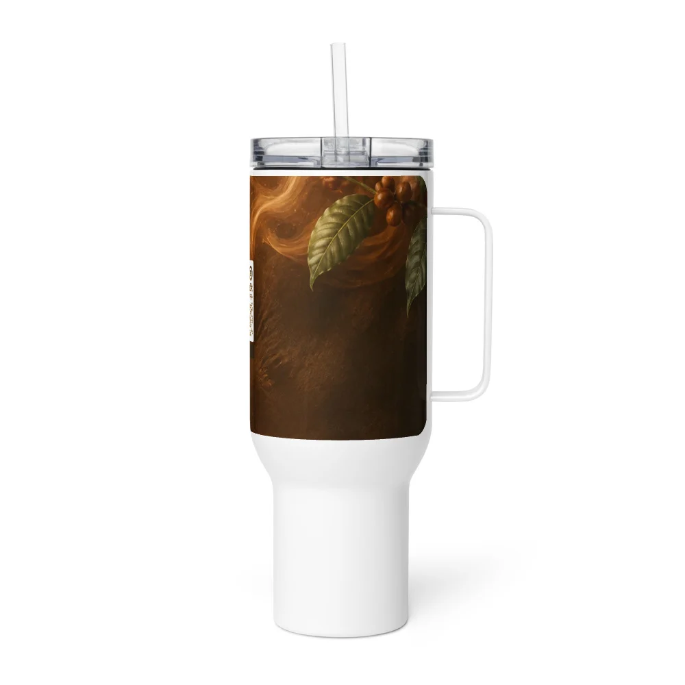 Travel mug XL anse QR code personnalisé — gourde géante style tendance 25/40 oz acier inox – Blanc