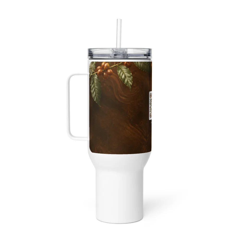 Travel mug XL anse QR code personnalisé — gourde géante style tendance 25/40 oz acier inox – Blanc