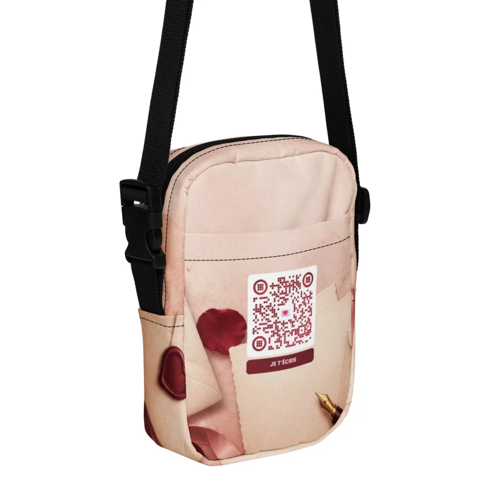 Sac à bandoulière QR code personnalisé — impression all-over