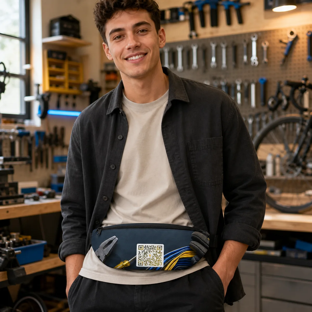 Sac banane QR code personnalisé — impression all-over