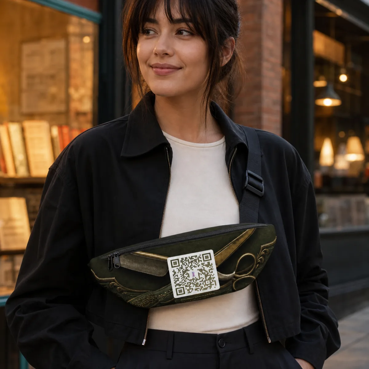 Sac banane QR code personnalisé — impression all-over