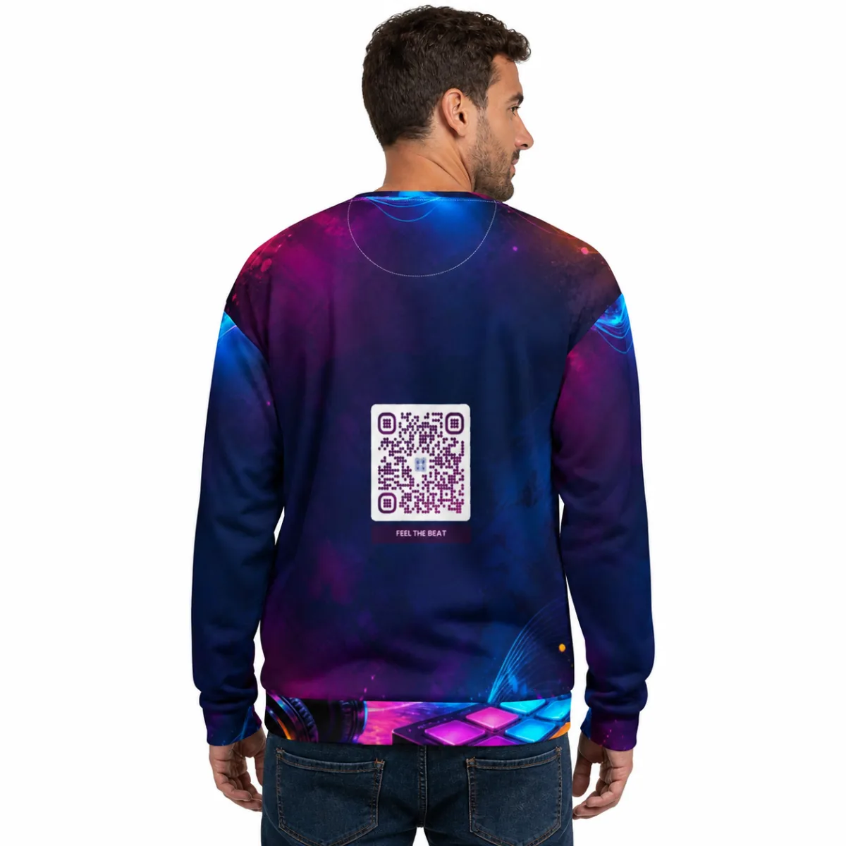 Sweat QR code all-over — unisexe recyclé cousu main
