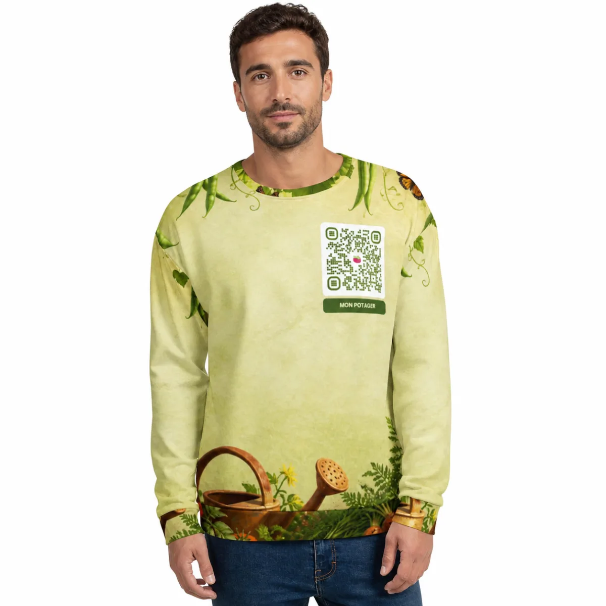 Sweat QR code all-over — unisexe recyclé cousu main