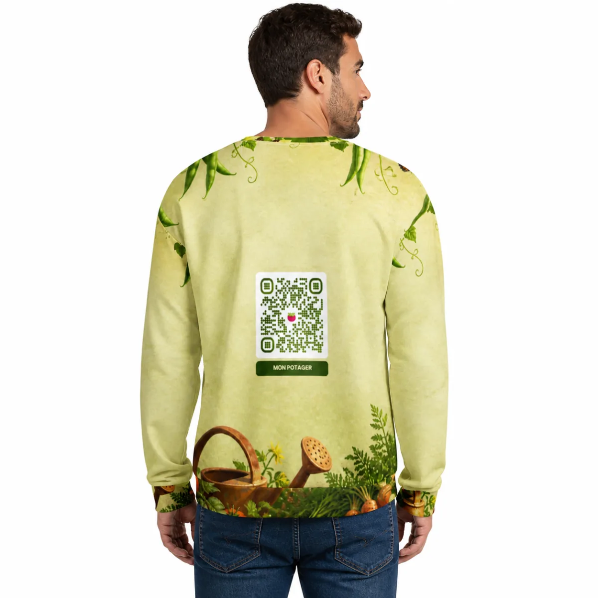 Sweat QR code all-over — unisexe recyclé cousu main