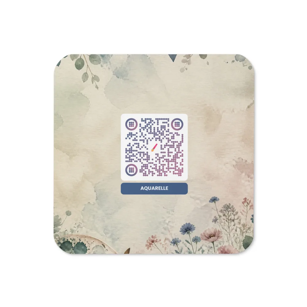 Sous-verre QR code personnalisé — liège, 9,5 × 9,5 cm