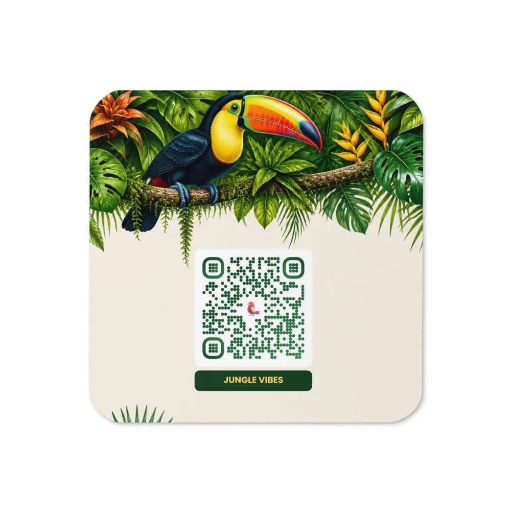 Sous-verre QR code personnalisé — liège, 9,5 × 9,5 cm