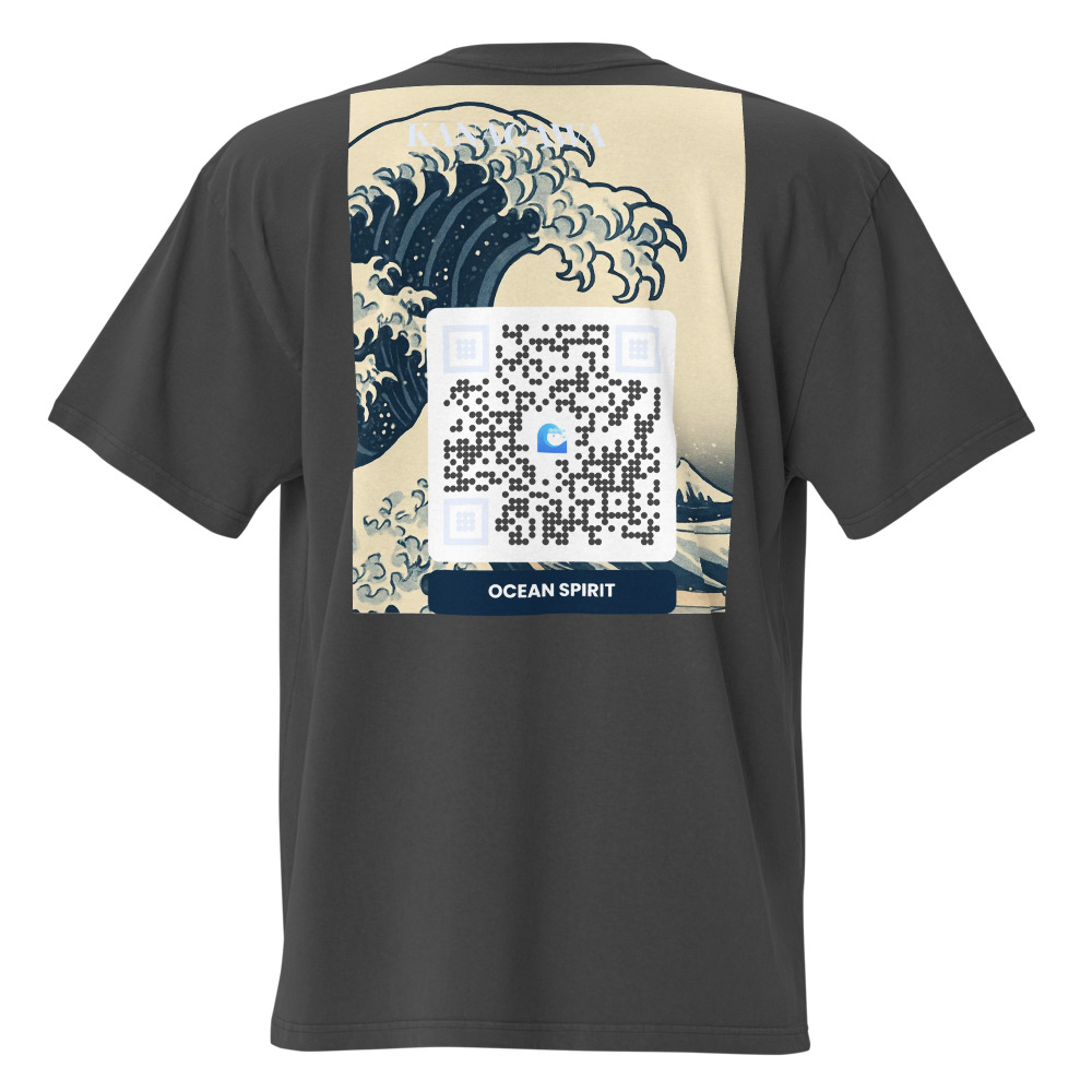T-shirt oversize QR code personnalisé homme — drop-shoulder délavé