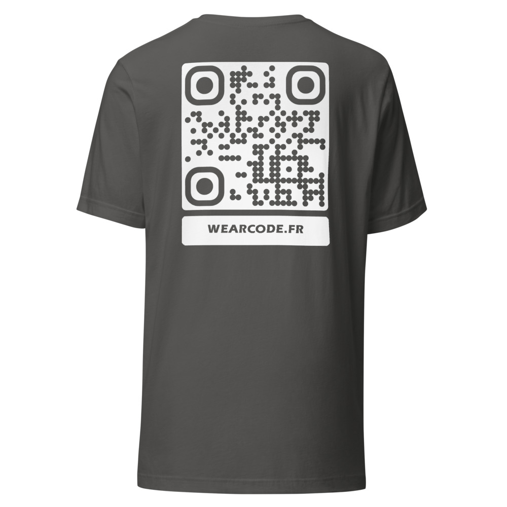 T-shirt QR Code Personnalisé — Bella+Canvas 3001 — Asphalte