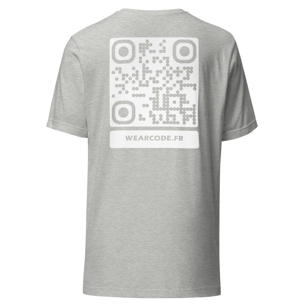 T-shirt QR Code Personnalisé — Bella+Canvas 3001 — Gris Chiné