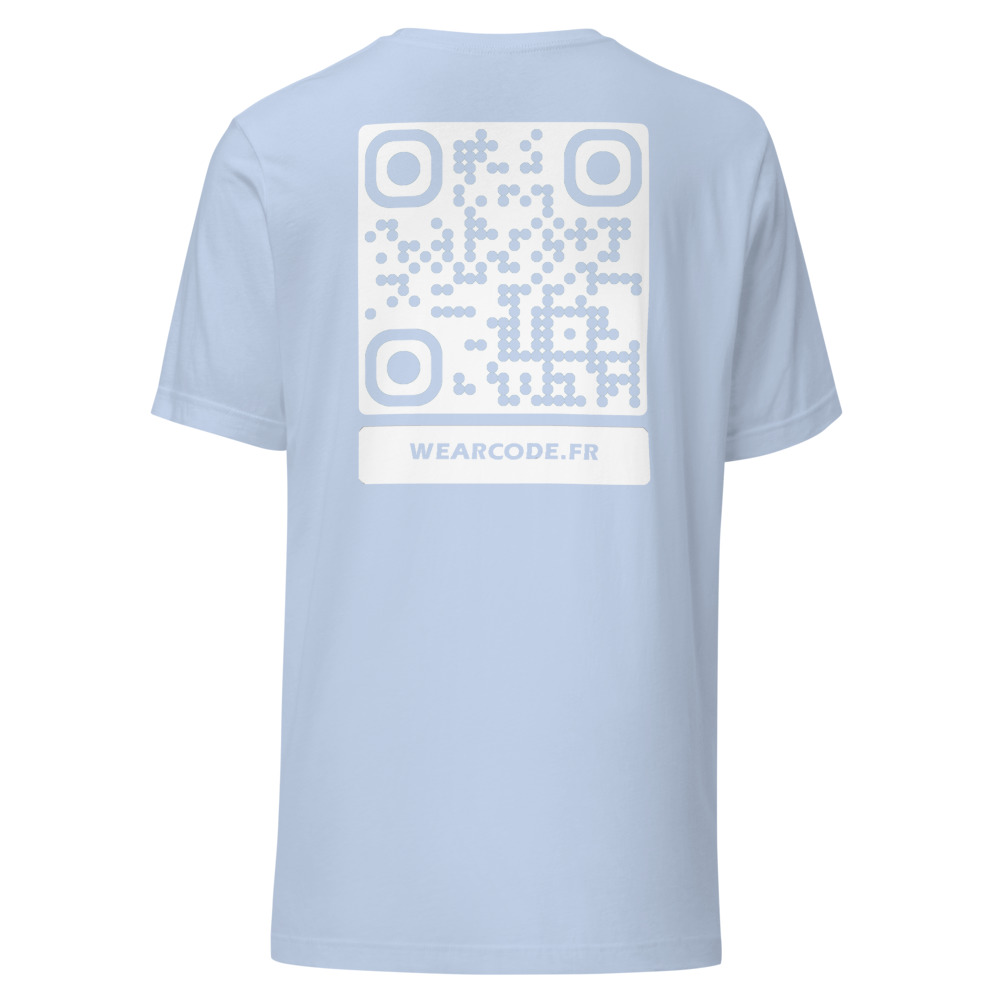 T-shirt QR Code Personnalisé — Bella+Canvas 3001 — Bleu Ciel