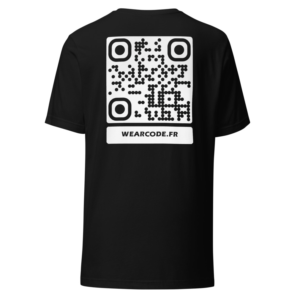 T-shirt QR Code Personnalisé — Bella+Canvas 3001 — Noir