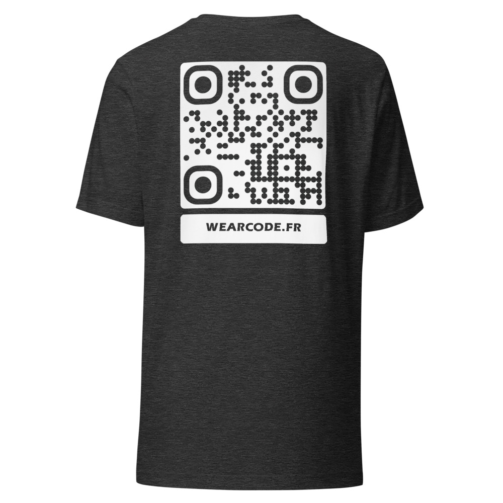 T-shirt QR Code Personnalisé — Bella+Canvas 3001 — Gris Foncé Chiné