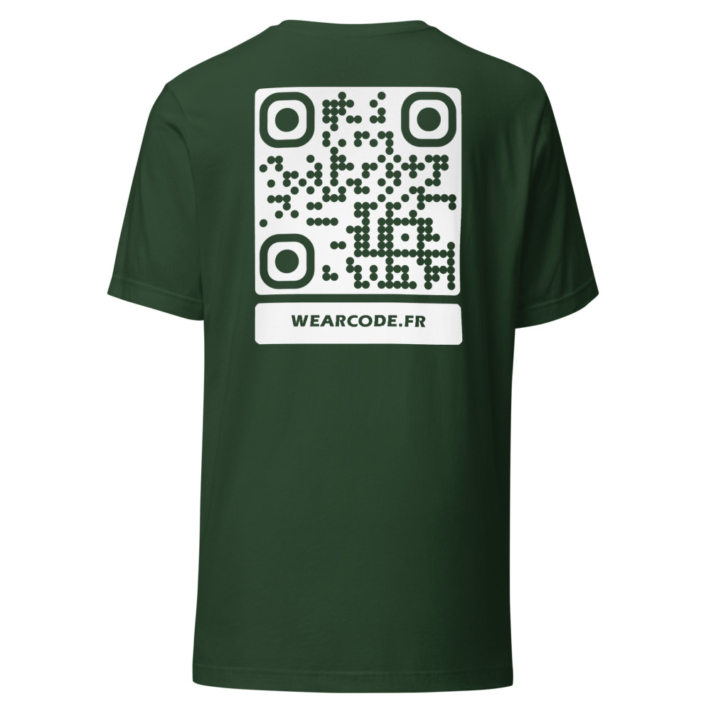 T-shirt QR Code Personnalisé — Bella+Canvas 3001 — Vert Forêt