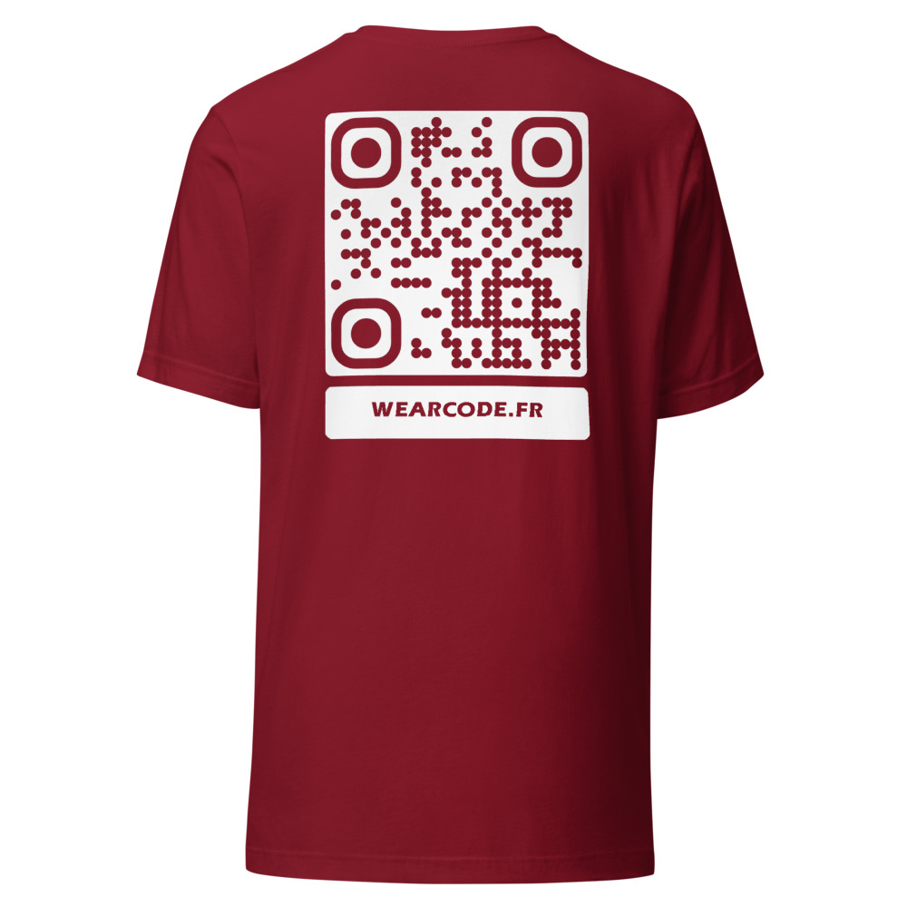 T-shirt QR Code Personnalisé — Bella+Canvas 3001 — Rouge Cardinal Chiné