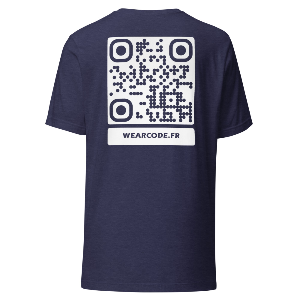T-shirt QR Code Personnalisé — Bella+Canvas 3001 — Marine Chiné