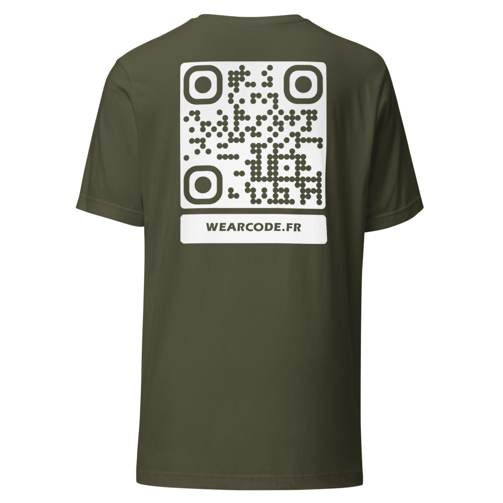 T-shirt QR Code Personnalisé — Bella+Canvas 3001 — Vert Militaire