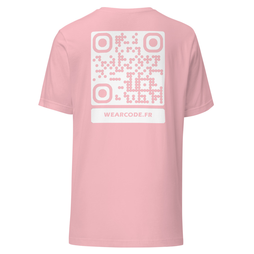 T-shirt QR Code Personnalisé — Bella+Canvas 3001 — Rose