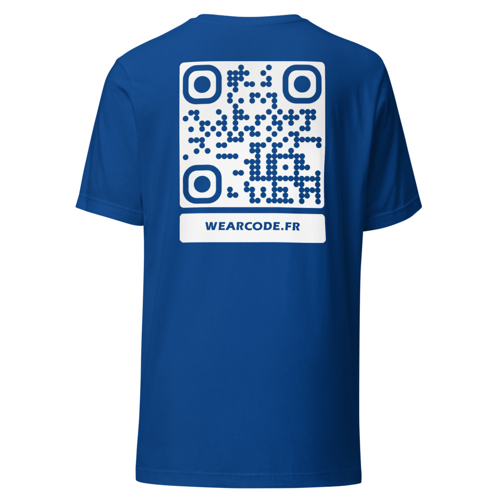 T-shirt QR Code Personnalisé — Bella+Canvas 3001 — Bleu Royal