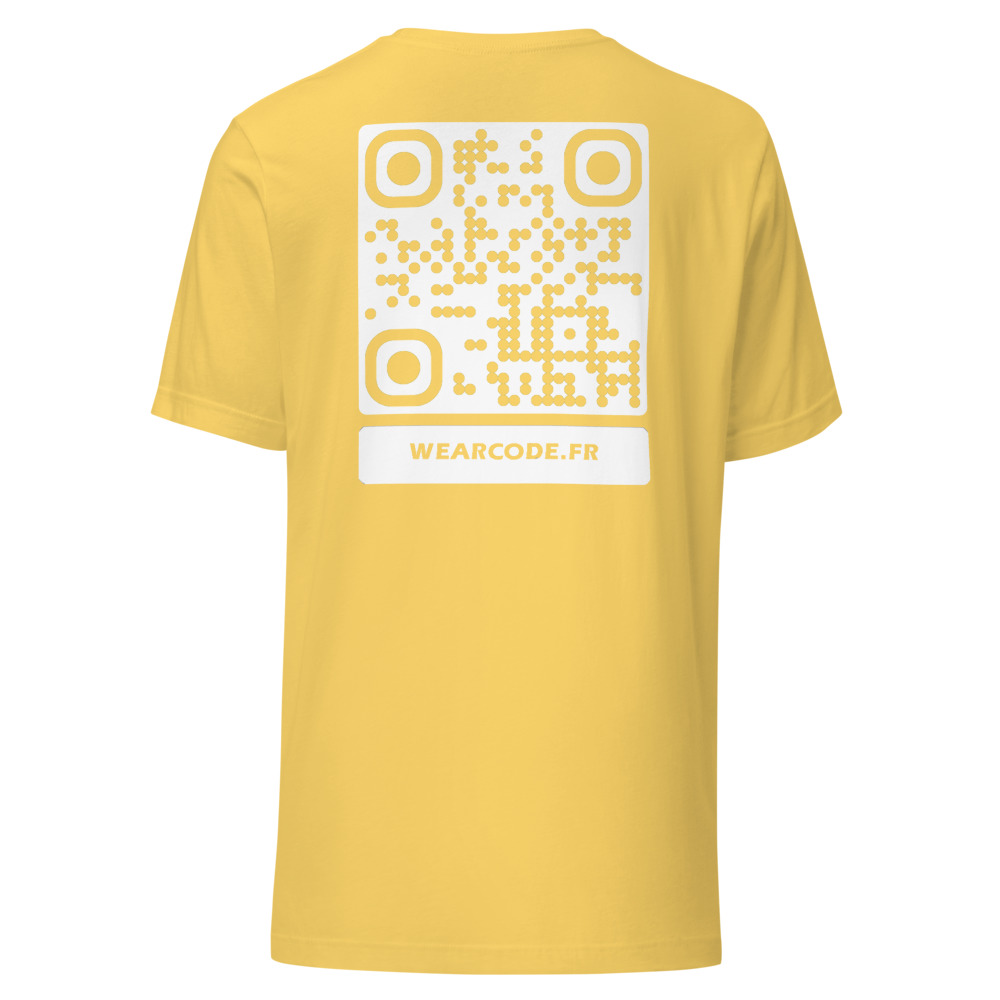 T-shirt QR Code Personnalisé — Bella+Canvas 3001 — Jaune